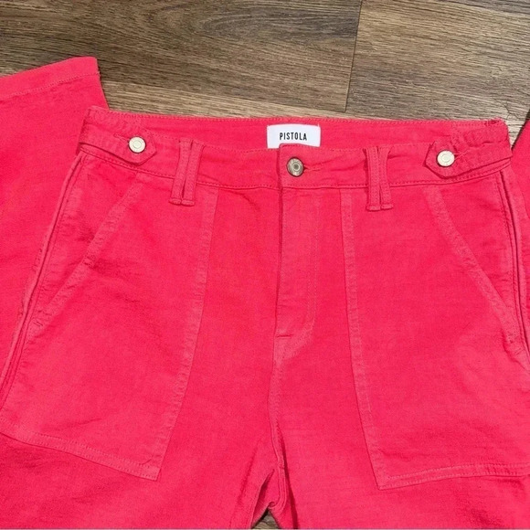 Pistola Size 27 Erin High Rise Utility Crop Straight Leg Pant Coral Revolve - Picture 5 of 8